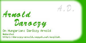 arnold daroczy business card